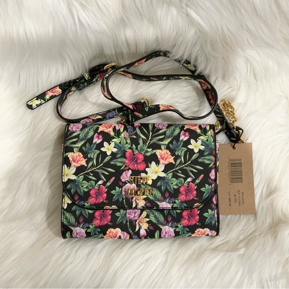 Steve Madden Handbags - Steve Madden Blynn Black Floral Crossbody Bag